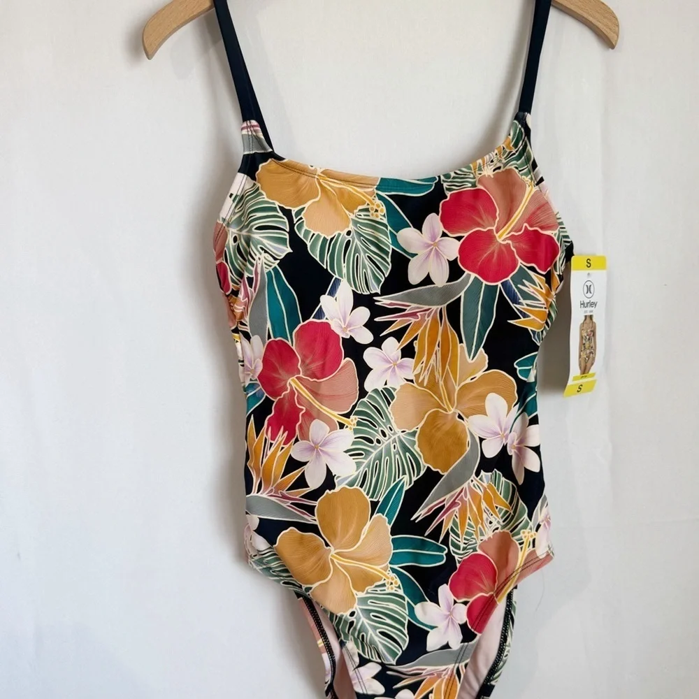 Hurley Floral One Piece Swimsuit Size S
